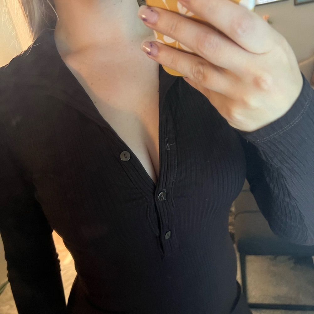 Enza Costa Brown Ribbed Button-Up midi dress